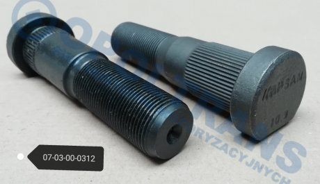 Фото автозапчасти болт колеса з круглою головкою з різьбою M22x1,5x97mm; RVI /T/ czarna OPOLTRANS 07-03-00-0312