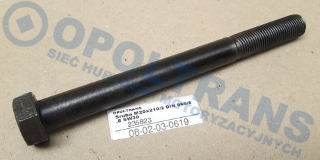 Фото автозапчастини болт з 6-ти гран. головкою з різьбою m20x210/2 din 960/8.8 sw30 OPOLTRANS 08-02-03-0619