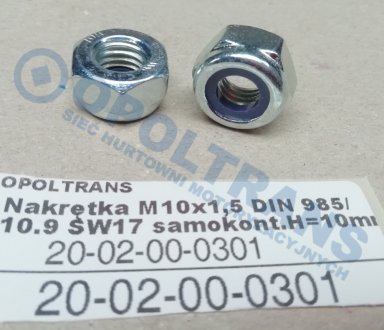 Фото автозапчастини гайка болта рессоры M10x1.5 OPOLTRANS 2002000301