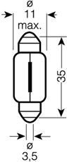 Фото автозапчастини лампа накаливания 12V 10W SV8.5-8 OSRAM 4008321094261