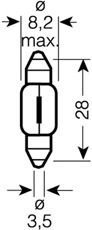 Фото автозапчасти лампа накаливания 12V 3W SV7-8 OSRAM 4008321094384