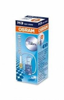 Фото автозапчасти лампа галогенная SUPER H3 12V 55W SUP PK22s OSRAM 4050300504445