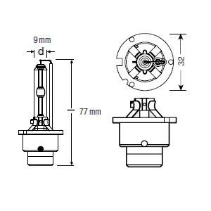 Фото автозапчасти лампа ксеноновая Хenarc Classic D2S 66240CLC 35W P32D-2 FS1 OSRAM 4052899075443