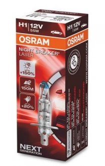 Фото автозапчасти лампа галогенная NIGHT BREAKER® LASER 12V 55W P14.5S OSRAM 4052899991309