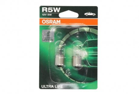 Лампочка, 2шт, R5W, 12В, max. 5Вт, тип гнізда BA15S, основна лампа OSRAM 5007 ULT-02B/EA (фото 1)