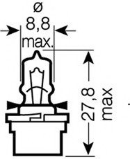 Фото автозапчастини лампа розжарювання 12V 5W B10d OSRAM 64124 MF