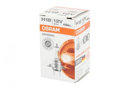 Лампочка галоген, 1шт, H18, 12В, max. 55Вт, тип гнезда PY26D-1 OSRAM 64180L (фото 1)