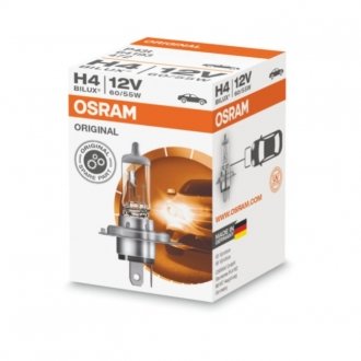 Лампочка галоген, 1шт, H4, 12В, max. 60/55Вт, тип гнезда P43T OSRAM 64193 (фото 1)