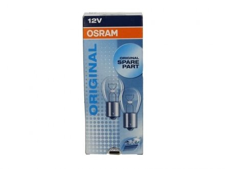 Фото автозапчастини лампа допоміжн. освітлення Р21W 12V 21W ВА15s OSRAM 7506