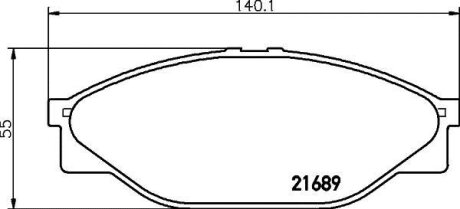 Фото автозапчастини колодки дискові передні Hi-Ace LH102, LH112, LXH, RZH10, RZH11, RCH1, RCH2 89-98, Hi-Lux KDN1 01-пер (2-варіант) PAGID T3012