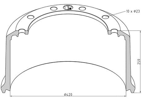 Фото автозапчасти тормозной барабан BPW PE AUTOMOTIVE 046.425-00