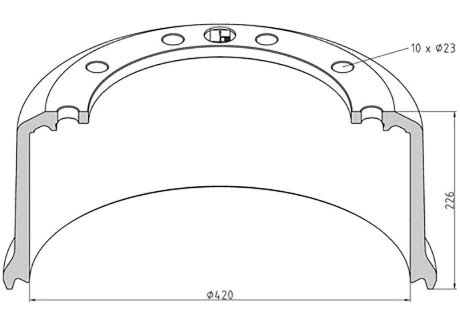 Фото автозапчасти тормозной барабан BPW KH, KM, SH, SKH, SKM 01.00- PE AUTOMOTIVE 046.698-00