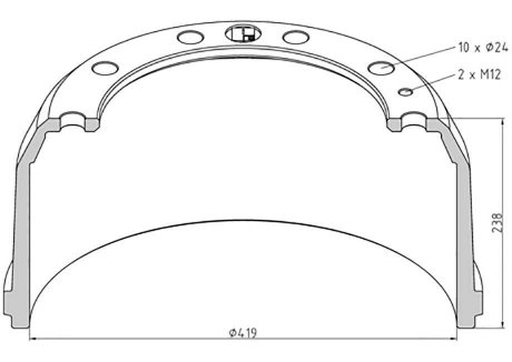 Фото автозапчасти тормозной барабан MERITOR LM, LMC PE AUTOMOTIVE 266.584-00