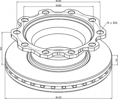 Тормозной диск передняя левая/правая (430ммx45мм) PE AUTOMOTIVE 326.000-00 (фото 1)