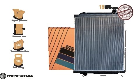 Радиатор без рамы [ cooling] RENAULT PREMIUM (5001839113, 5001859152, 5001859153, 5001859154, 5010315738) PERFEKT 111-RV9113-01 (фото 1)