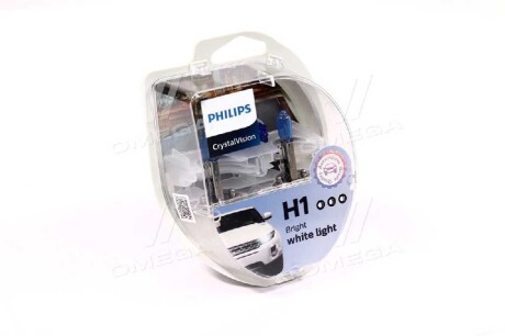 Фото автозапчастини лампа розжарювання H1 12V 55W P14,5s Cristal Vision + 2x W5W 4300K PHILIPS 12258CVSM