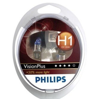 Фото автозапчастини лампа розжарювання H1VisionPlus12V 55W P14,5s PHILIPS 12258VPS2 (фото 1)