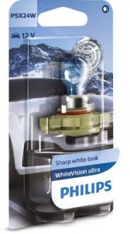 Лампочка WhiteVision Ultra галоген PSX24W (1 шт, 12 В, 24 Вт, тип гнізда: PG20/7) PHILIPS 12276WVUB1