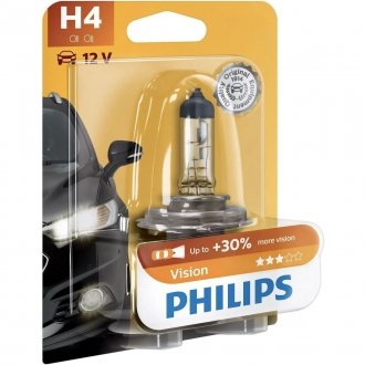 Лампа накаливания H4Premium12V 60/55W P43t-38 (пр-во) PHILIPS 12342PRB1 (фото 1)