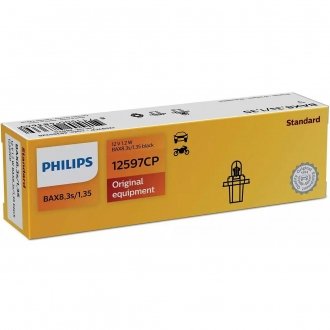 Фото автозапчасти лампа накаливания BAX8,3/1,35Black 12V 1.2W PHILIPS 12597CP