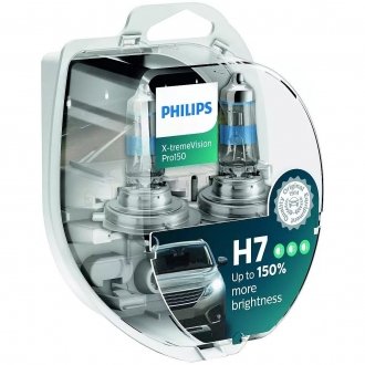 Лампа накаливания H7 X-tremeVision Pro150 +150 12V 55W PX26d (комплект) PHILIPS 12972XVPS2