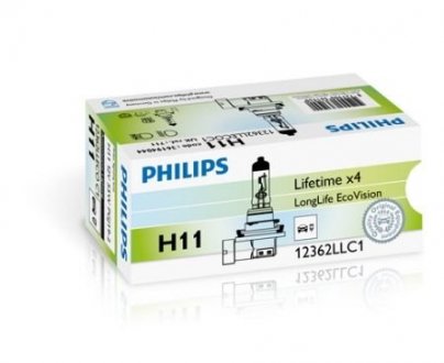 Фото автозапчастини автомобильная лампа H11 LongeRLife EcoVision 12V PGJ19-2 PHILIPS 36194030