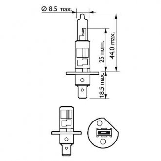 Фото автозапчастини лампочка H1 VisionPlus 12V P14,5s Блистер PHILIPS 36320330