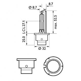 Фото автозапчастини лампочка D2S Vision 12V P32d-2 PHILIPS 36477433