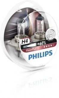 Фото автозапчасти набор ламп H4 VisionPlus 12V P43t-38 PHILIPS 39925728 (фото 1)