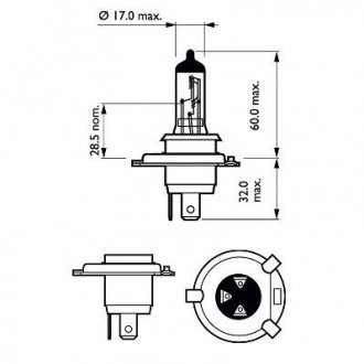 Фото автозапчасти набор ламп H4 VisionPlus 12V P43t-38 PHILIPS 39925728