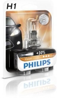 Фото автозапчастини лампочка H1 Premium 12V P14,5s Блистер PHILIPS 47516930