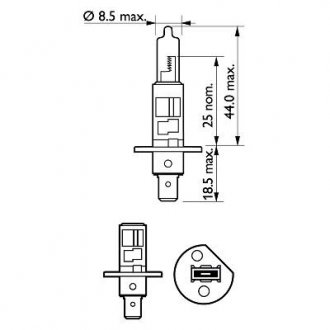 Фото автозапчастини лампочка H1 Premium 12V P14,5s PHILIPS 47518360