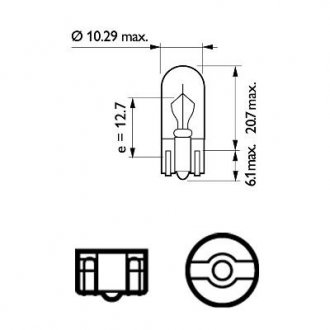 Фото автозапчасти автомобильная лампа W3W 12V W2,1X9,5d PHILIPS 48144328