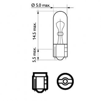 Фото автозапчастини автомобильная лампа: 12 [В] W2,3W Vision 2,3W цоколь W2x4,6d PHILIPS 48330028