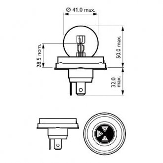 Фото автозапчастини автомобильная лампа: 12 [В] R2 Vision 45/40W цоколь P45T-41 Blister PHILIPS 5543930