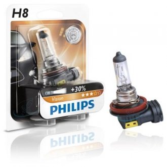 Фото автозапчастини автомобильная лампа: 12 [В] H8 Vision 35W цоколь PGJ19-1 Blister PHILIPS 82416530 (фото 1)