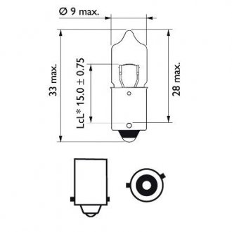 Фото автозапчасти автомобильная лампа H6W 12V BAX9s PHILIPS 87603428