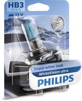 Лампочка WhiteVision Ultra галоген HB3 (1 шт, 12 В, 60 Вт, тип гнезда: P20D, Белый) PHILIPS 9005WVUB1 (фото 1)