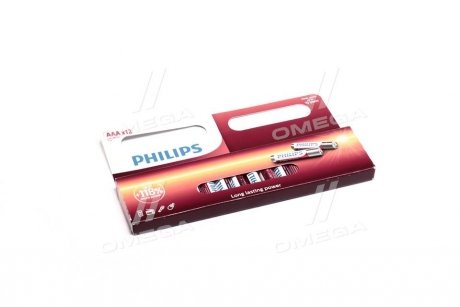 Фото автозапчастини батарейка LR03 / AAA Power Alkaline Blister 12шт PHILIPS LR03P12W/10