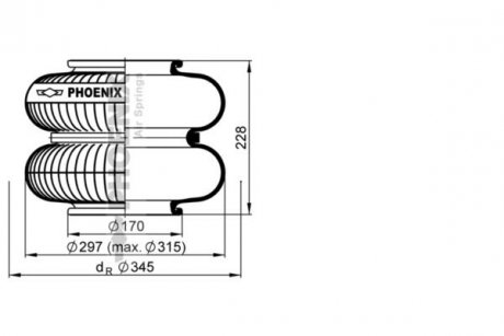 Фото автозапчастини ресори пневматичні (622N) PHOENIX 2B21R