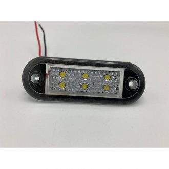 Фото автозапчастини габаритний ліхтар світлодіодний Білий 12-24V 6LED Platan ZER216W (фото 1)