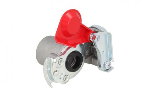 Швидкозчіпний пневматичний (з фільтром, розмір різьби М16х1,5 мм, колір червоний, причіпне застосування) PNEUMATICS PN-HC016 (фото 1)