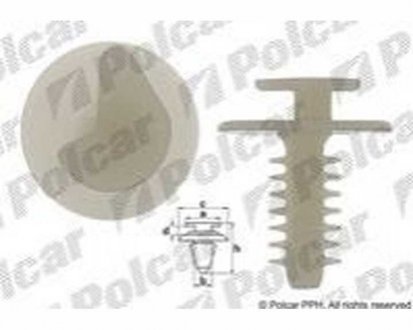 Кріплення дверної карти FIAT PANDA, -86/86- (5755291, 9399W4) Polcar 1070120 (фото 1)