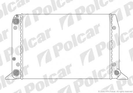 Радіатор охолодження Audi 80 1.6 87- 80 78-86 / 90 84-8 (811121253F, 893121253, 811121253D) Polcar 130708-1