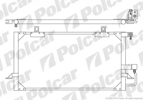 Радиатор кондиционера AUDI 80 (B4) 91- 94 (8A0260403AA, 8A0260401AA) Polcar 1308K8C1