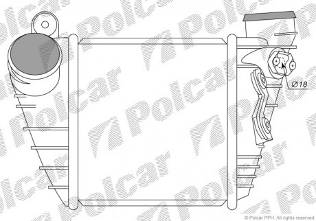 Радиатор воздуха (Интеркулер) LEON 99- Polcar 1323J8-1 (фото 1)