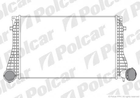 Радиатор воздуха (Интеркуллер) A3 96-03 (1J0145834L, 1J0145803H) Polcar 1323J8-6