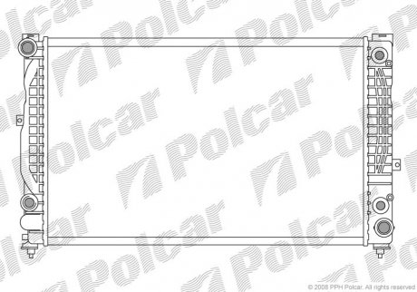 Радіатор охолодження A4 94-00 (8D0121251BB, 4B0121251R, 4Z7121251B, 8D0121251L) Polcar 132408A6 (фото 1)