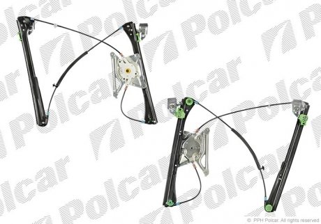 Склопідйомник електричний без електромотора AUDI A4, 94- (8D0837461) Polcar 1324PSG1
