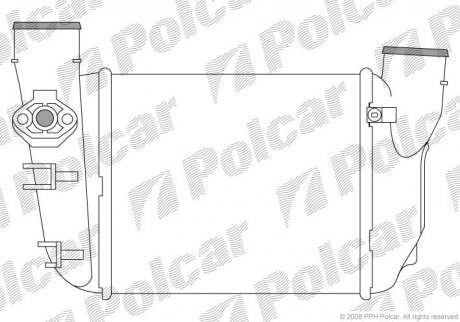 Радіатор повітря (Інтеркулер) A4 00-04 (8E0145805L) Polcar 1325J81X